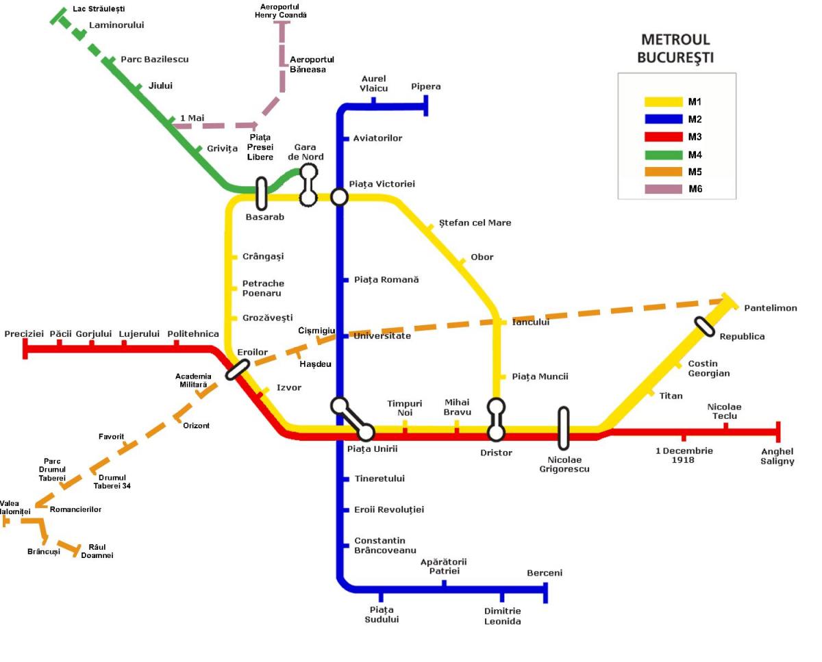 metro mapa de bucareste, roménia