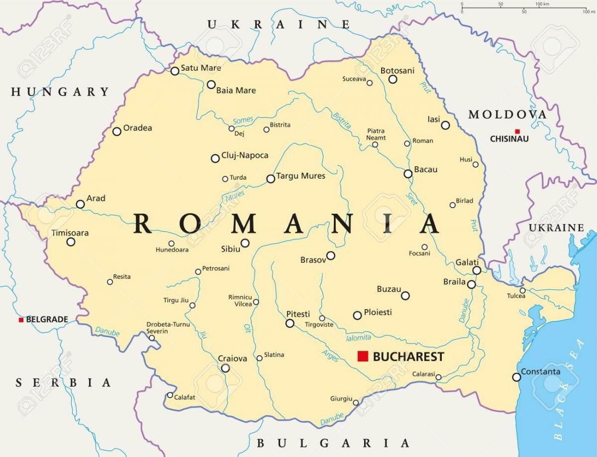capital da roménia mapa