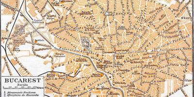 Antiga da cidade de bucareste mapa