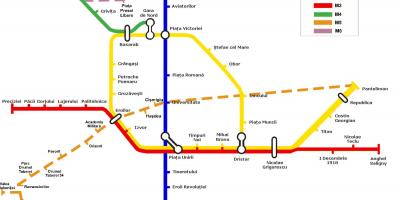 Metro mapa de bucareste, roménia