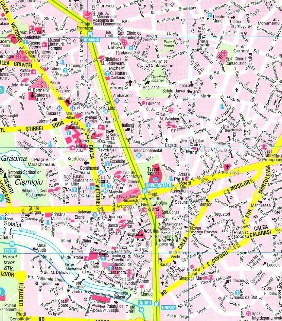 mapa de bucareste centro da cidade