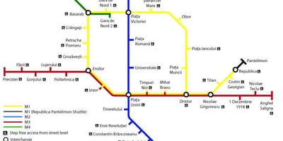 Mapa de bucareste, perto dos transportes públicos 