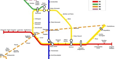 Metro mapa de bucareste, roménia